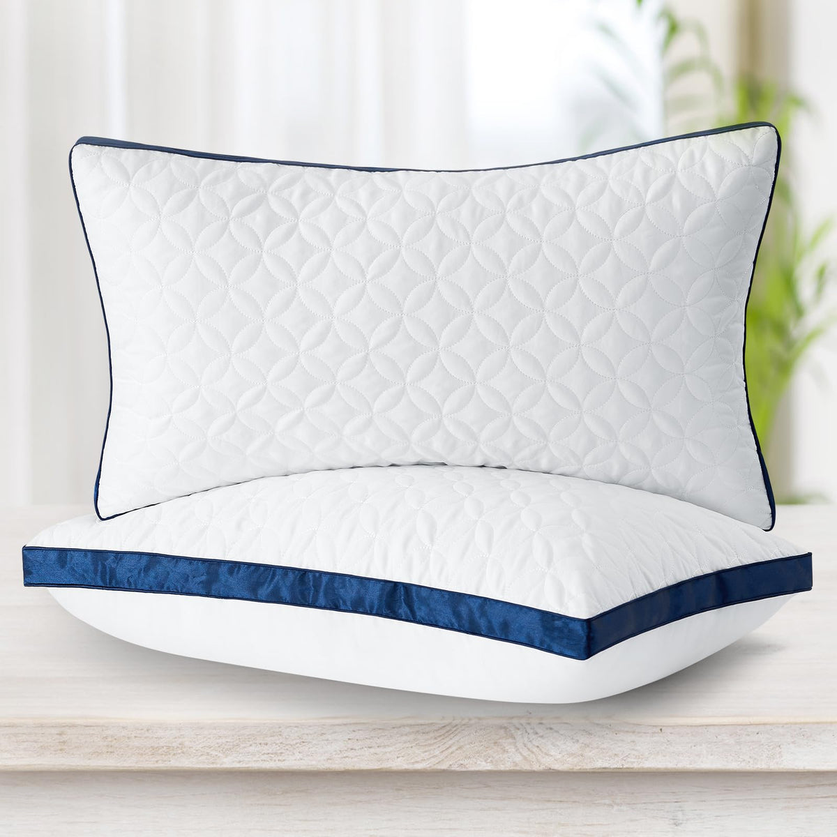 King Size Cooling Bed Pillows Set of 2 Down Alternative M98314