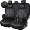 Black Nappa Leather Car Seat Covers Full Set B128