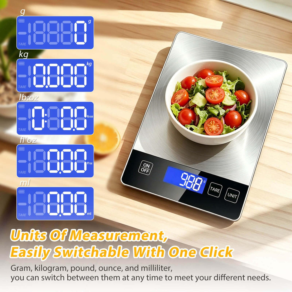 33lb Digital Stainless Steel Food Scale M8757