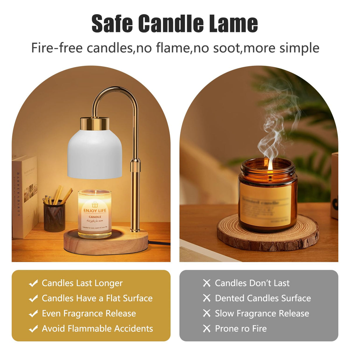 Candle Warmer Lamp with Dimmer Adjustable Height S41304