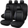 Faux Leather Car Seat Covers Full Set 5-Seat Black C49121