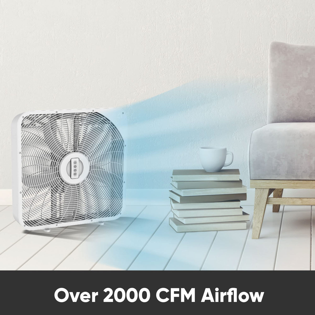 20 Inch 3 Speed Quiet Box Fan with Remote Control Z163