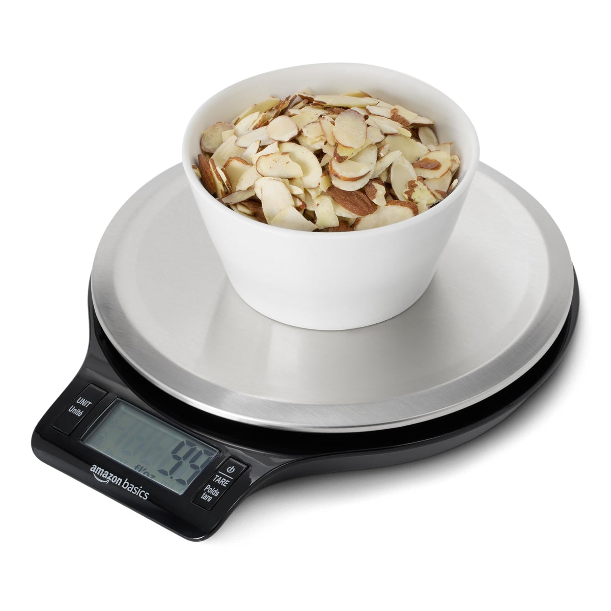 Digital Kitchen Scale with LCD Display, Black and Stainless Steel P434