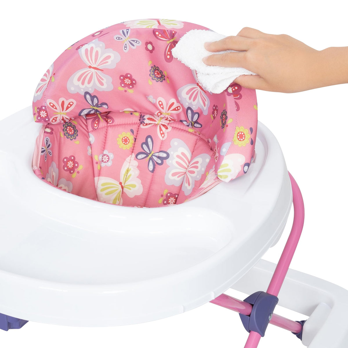Activity Walker with Toy Bar, Front Wheels, Tray, Adjustable Height and Fold Frame Q735684