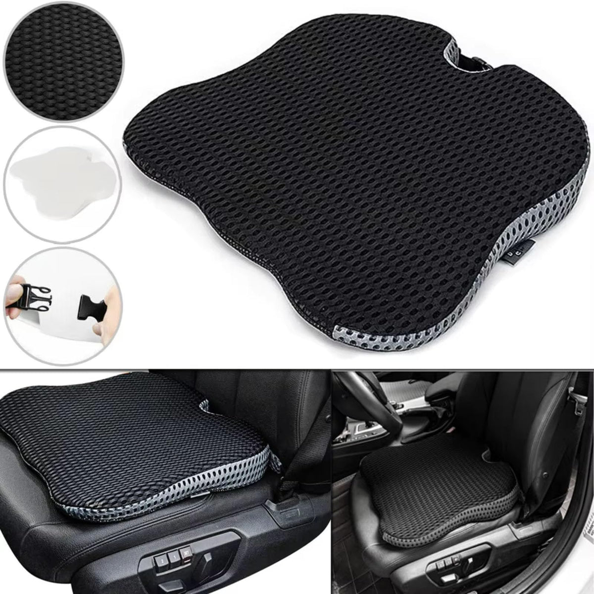 Black Memory Foam Car Seat Booster Cushion Y863977