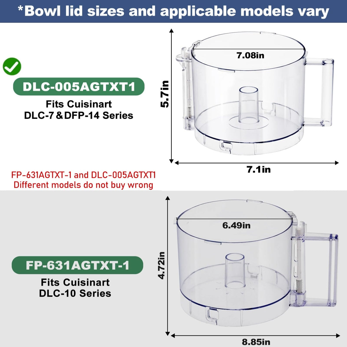 14-Cup Food Processor Work Bowl Replacement with Handle T879
