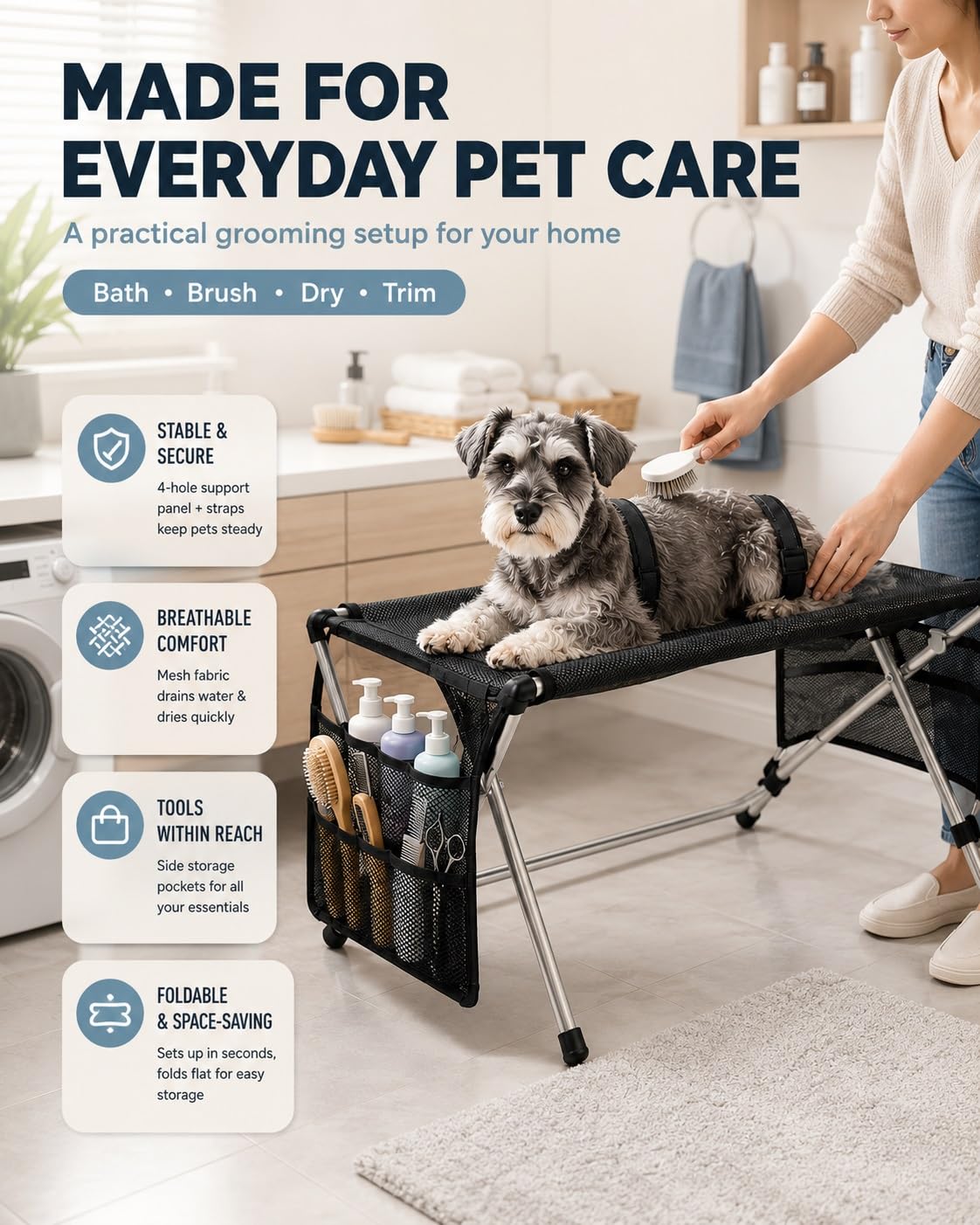Foldable Pet Bathing Stand Hammock H8975