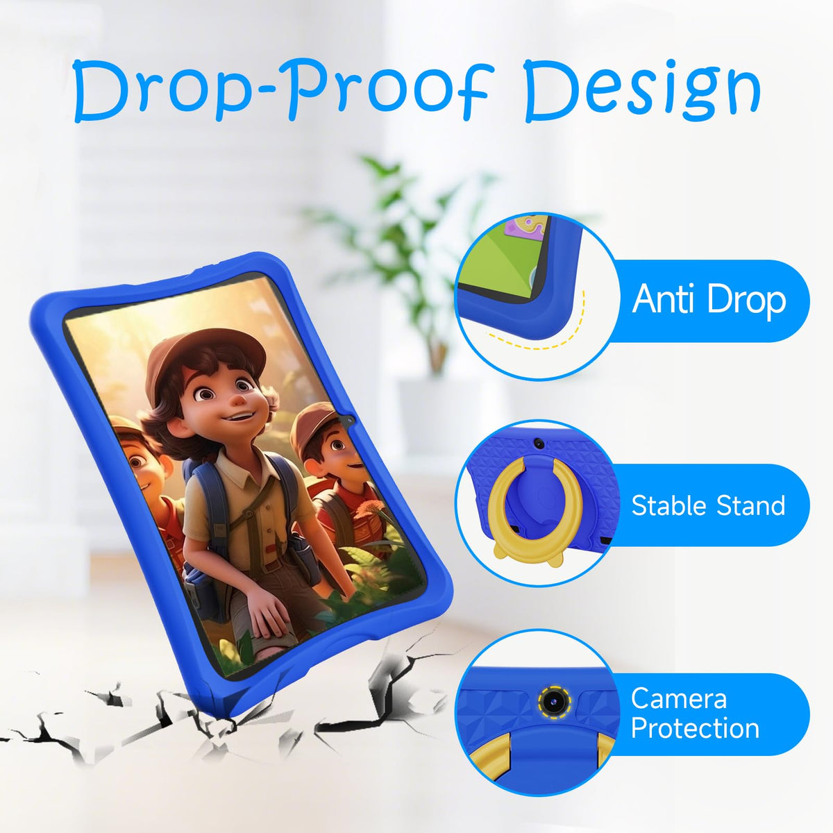 10.1" Kids Tablet 6GB RAM 32GB ROM Android 15 GO Blue T387761
