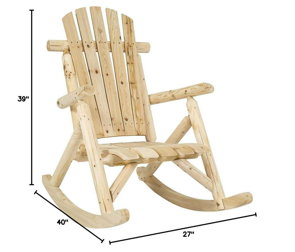 Log Pine and Fir Wood Rocking Chair with Armrest G3049