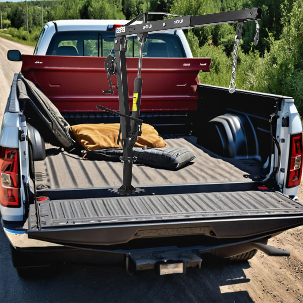 2000 lb Pickup Truck Davit Crane with Hand Winch U337449
