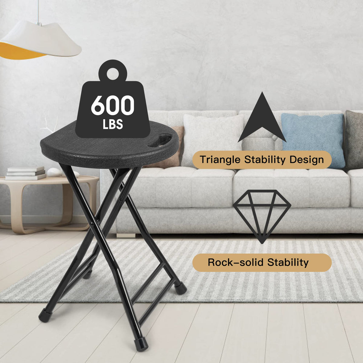 Folding Stool with 2 Pack Seat Cushion U35589
