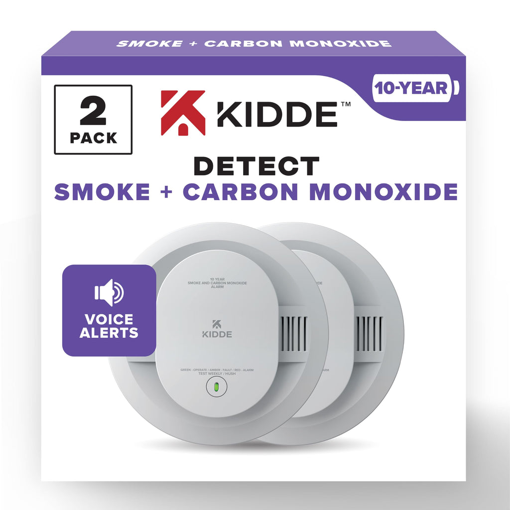 Smoke & Carbon Monoxide Detector, 10-Year Battery, 2 Pack F804383