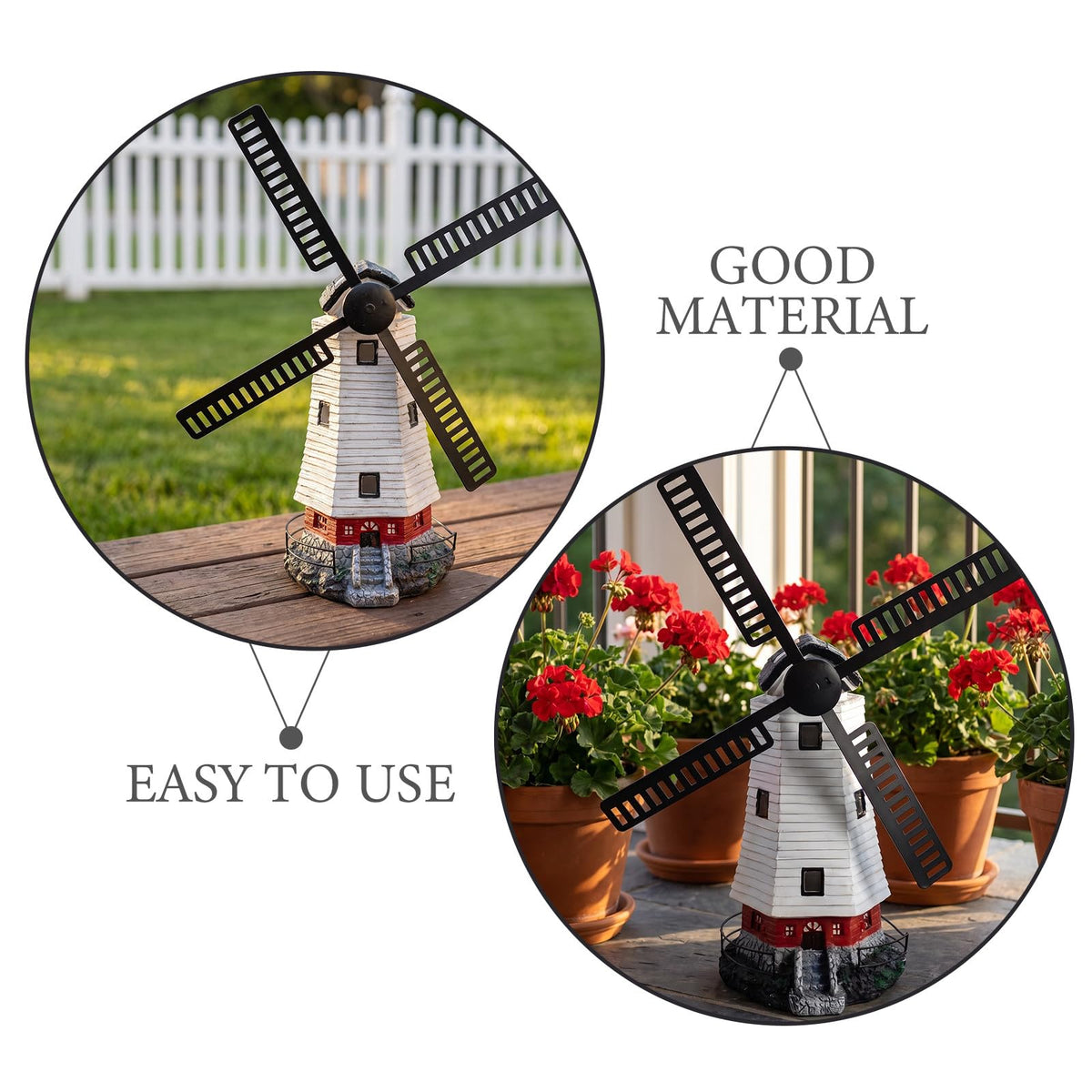 Solar Powered Rotating Lighthouse Garden Statue Light Q26847