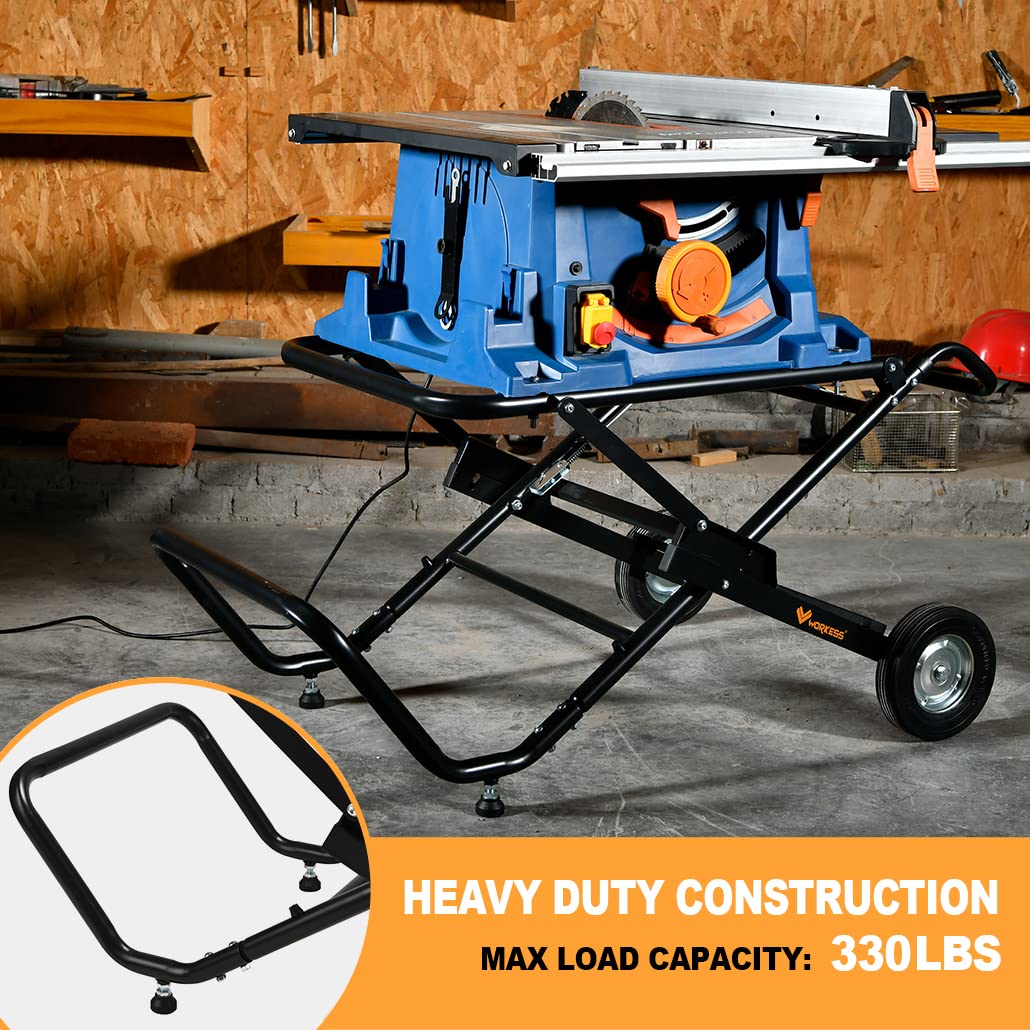 Portable Foldable Table Saw Stand with 8 Inch Wheels G5775