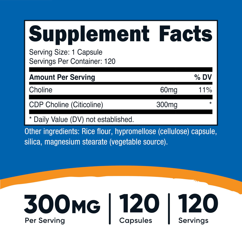 CDP Choline 300mg 120 Vegetarian Capsules X689669