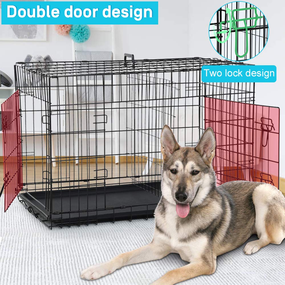 48 Inch Double-Door Dog Crate with Divider V14451