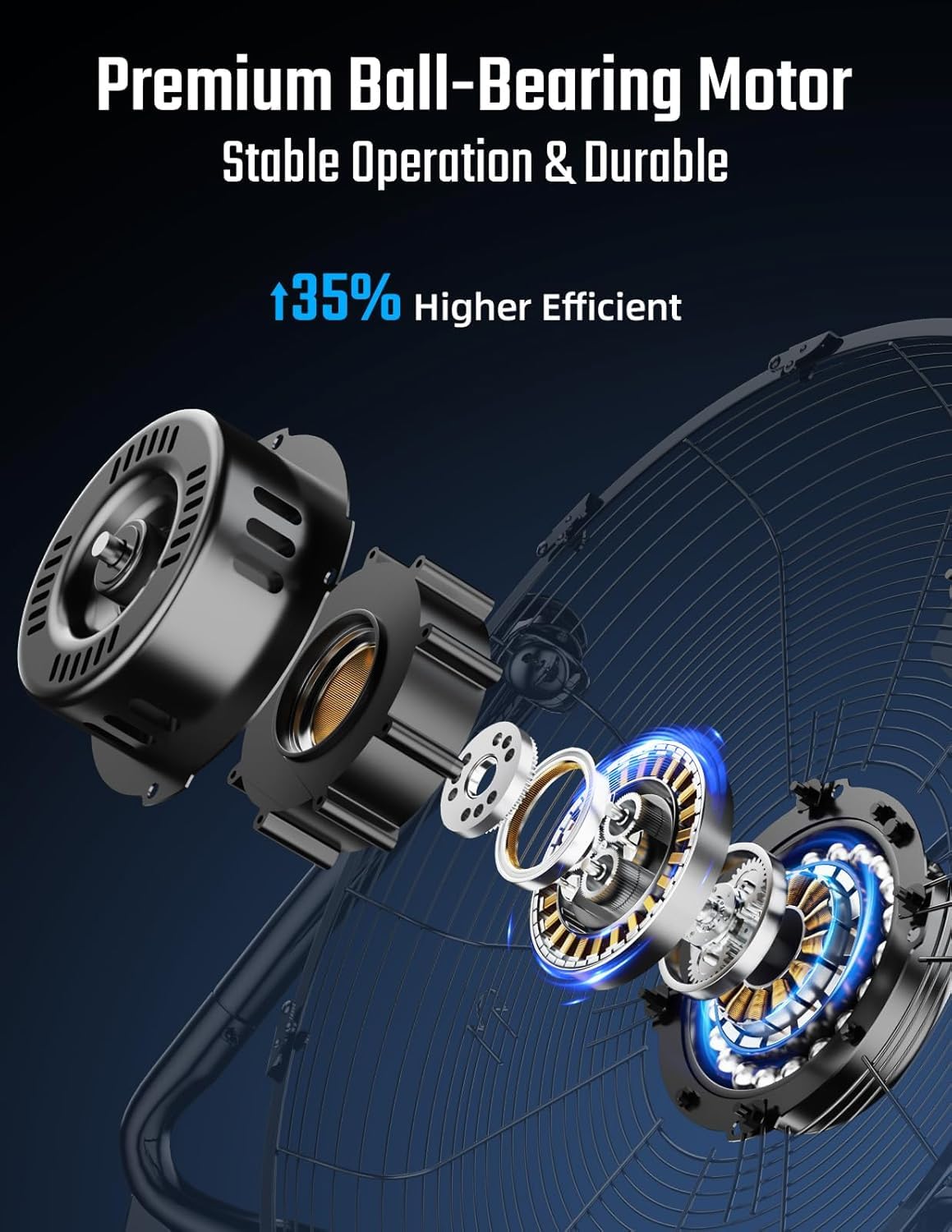 20 Inch 3-Speed Oscillating Metal Floor Fan R35639