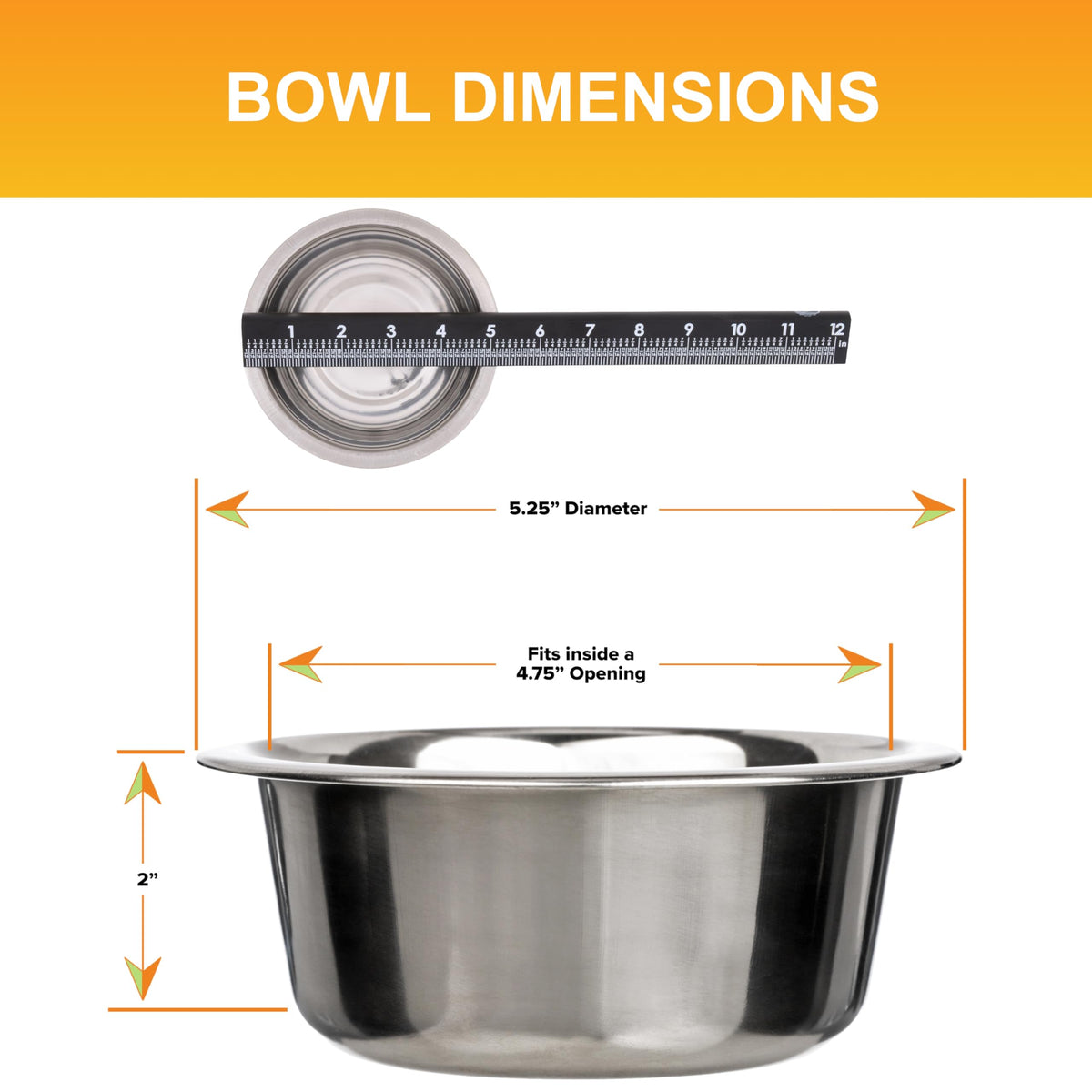 2.2 Cup Stainless Steel Dog Bowls Set of 2 A66310