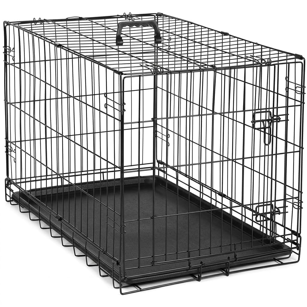 48 Inch Heavy Duty Folding Metal Wire Dog Crate with Double Doors M71049