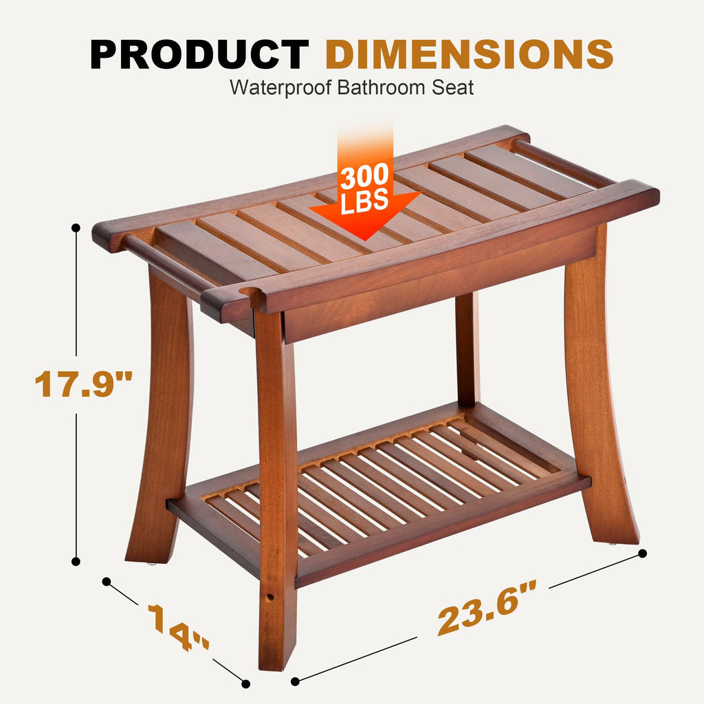 24" 2-Tier Teak Shower Bench L61239