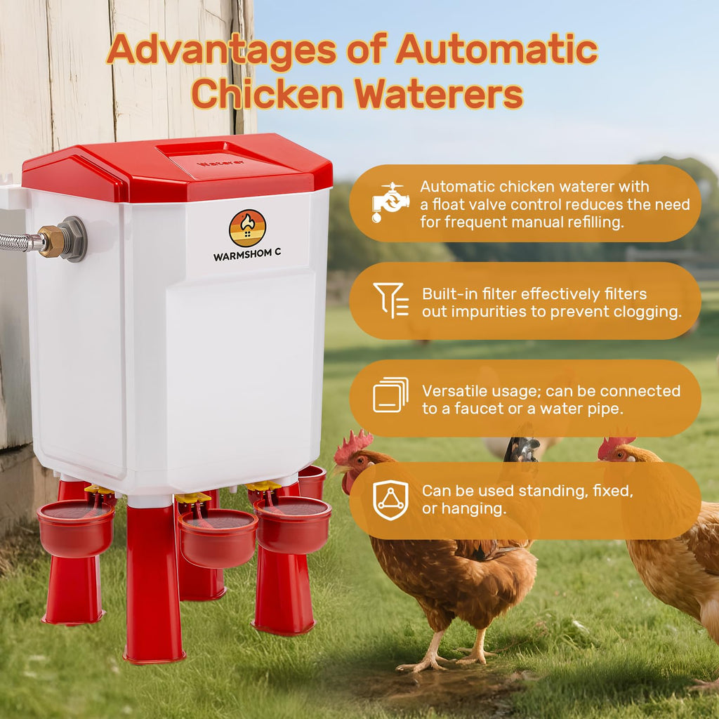 Automatic Chicken Waterer with Stainless Steel Hose A3576