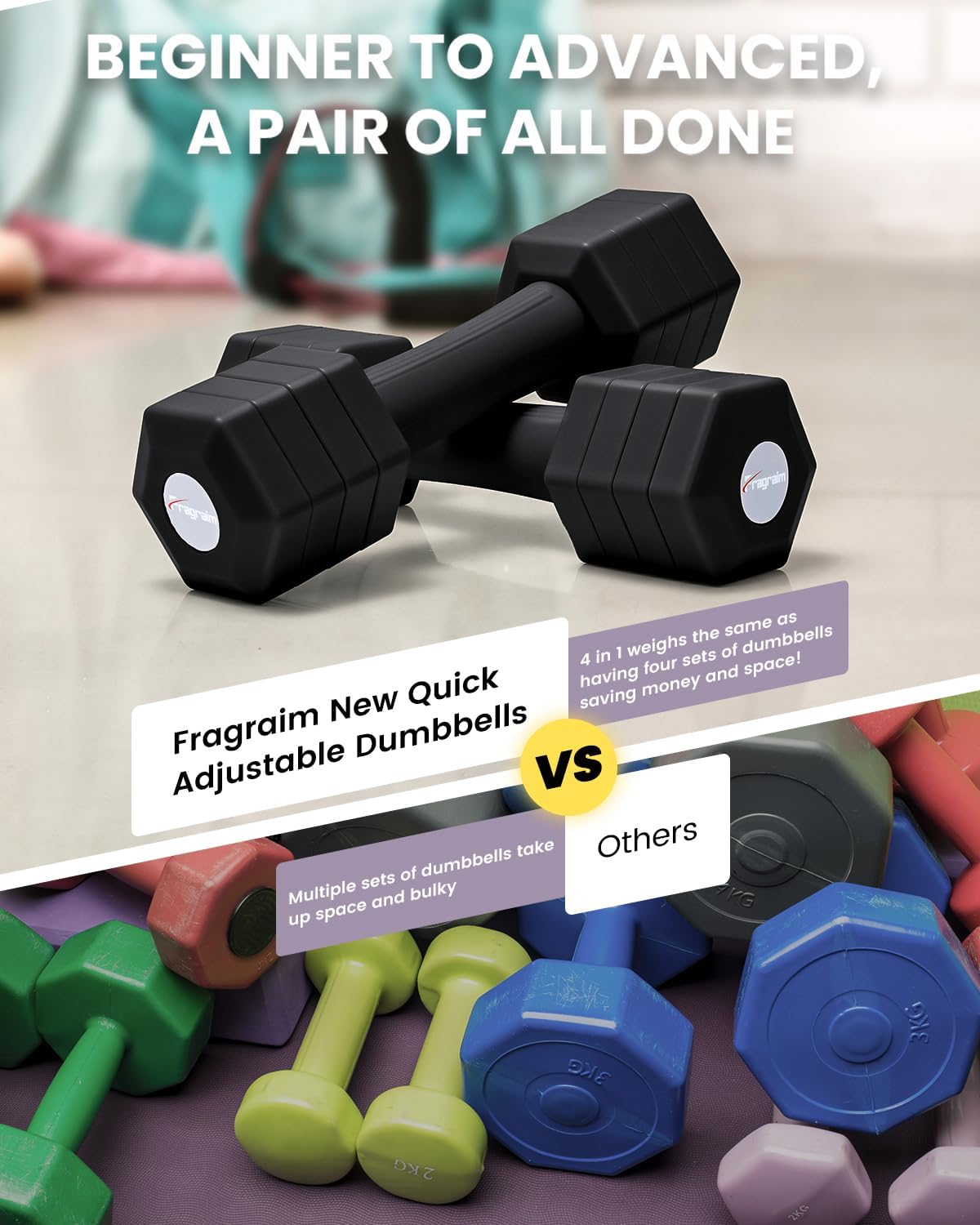 Adjustable Dumbbell Set 5/6 LB Pair A9886