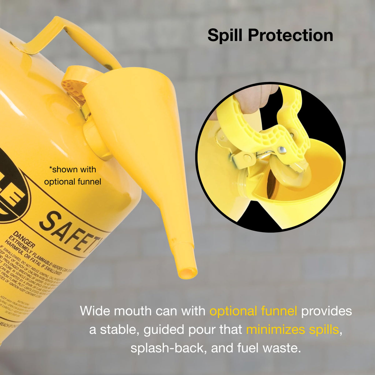 5 Gallon Yellow Safety Gas Can H223