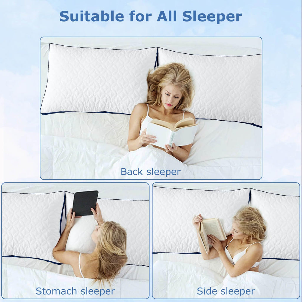 King Size Cooling Bed Pillows Set of 2 Down Alternative M98314