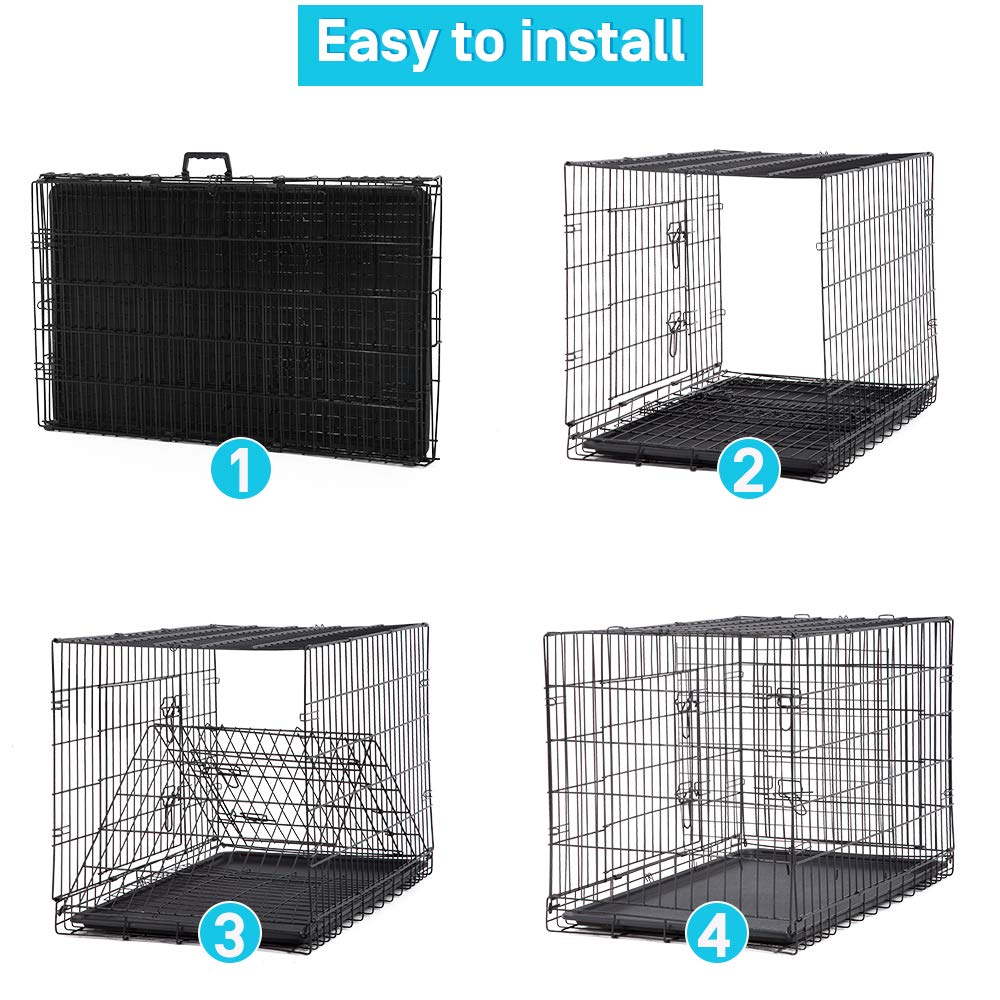 48 Inch Double-Door Dog Crate with Divider V14451