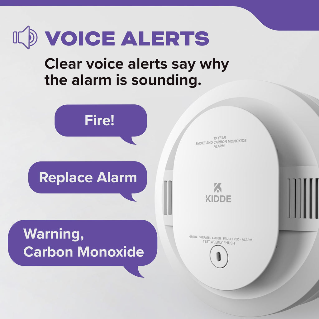 Smoke & Carbon Monoxide Detector, 10-Year Battery, 2 Pack F804383