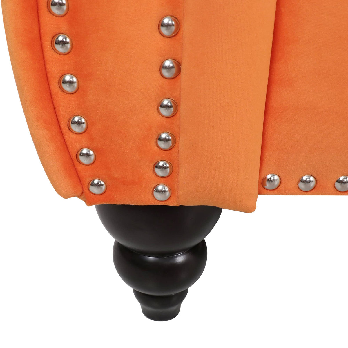 Orange Velvet 3 Seater Sofa G5380