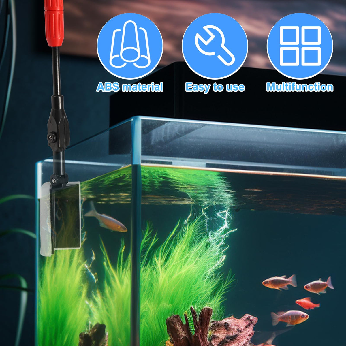 6 in 1 Aquarium Cleaning Kit with Adjustable Handle U7366
