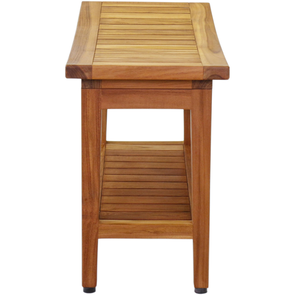 30" Teak Shower Bench with Shelf M728