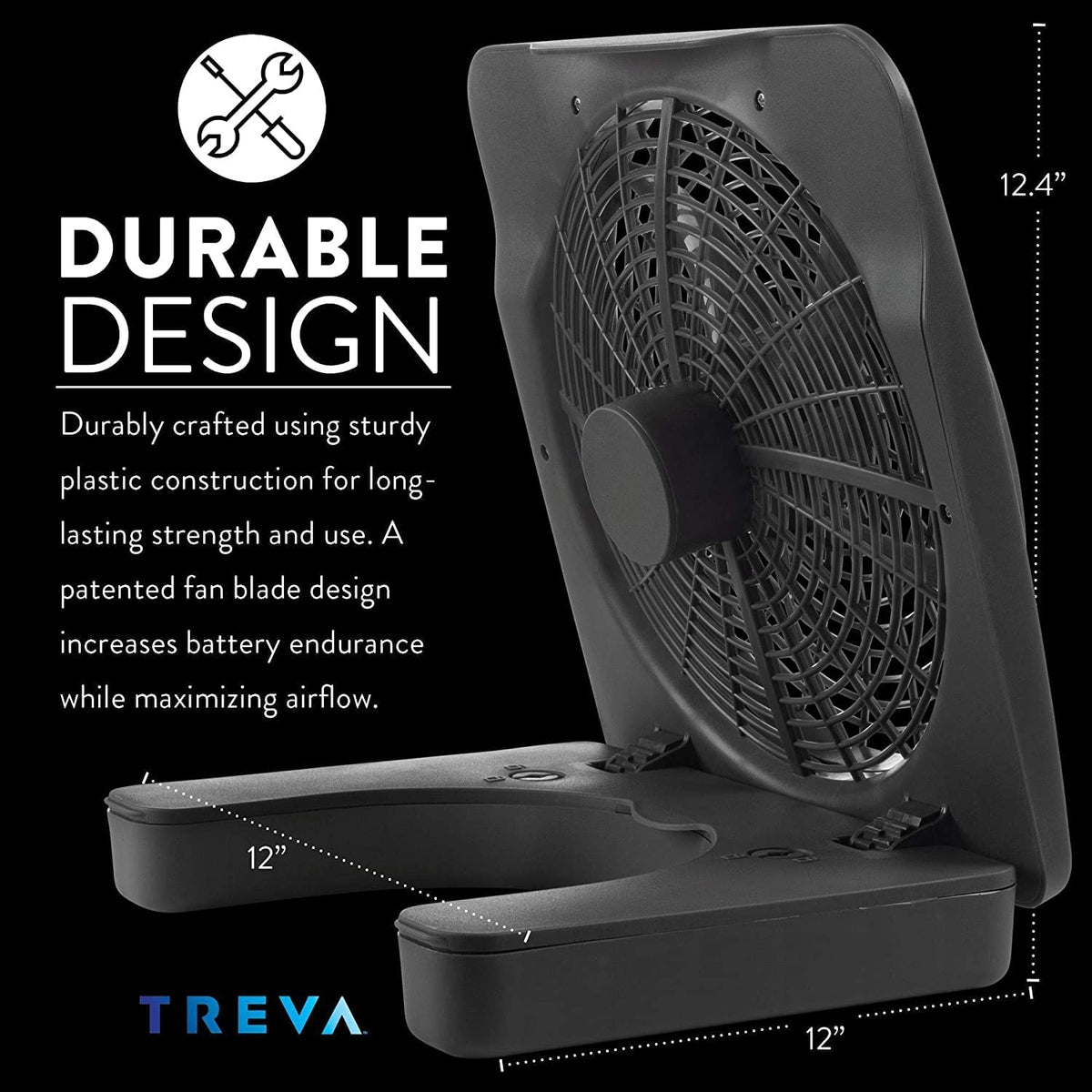 10 in Portable Desktop Battery Fan 2-Speed W15523