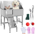 38" Stainless Steel Dog Grooming Tub with Ramp L823643