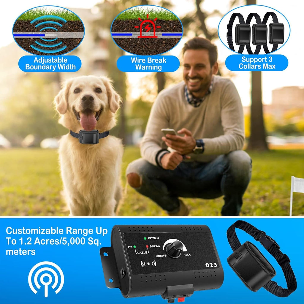 Electric Dog Fence, In-Ground Pet Containment System, Waterproof Training Collar X5086