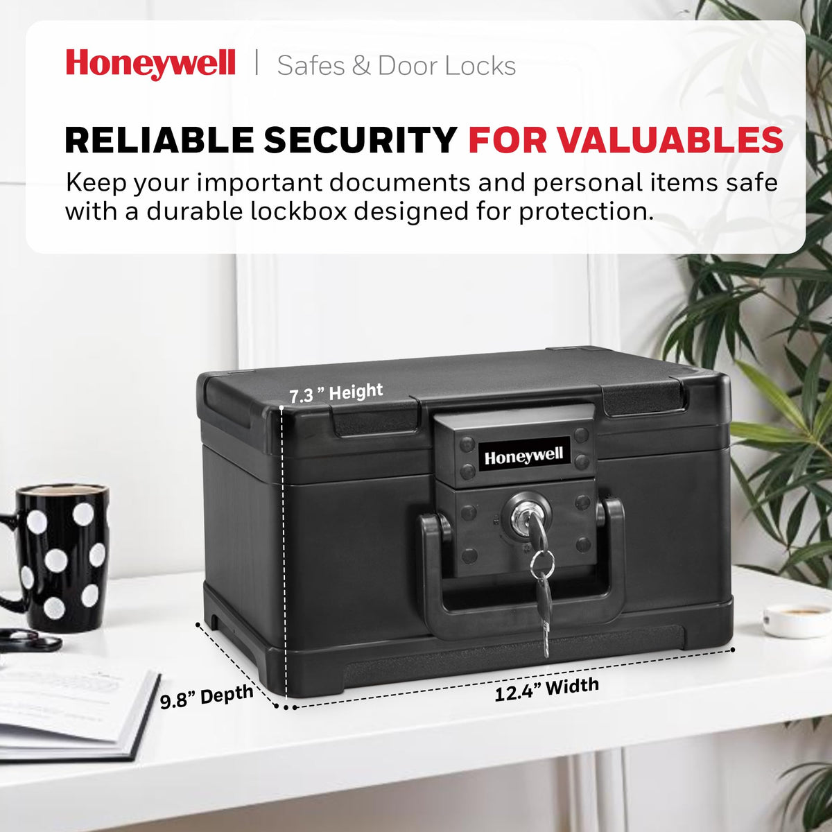Small Black ABS Plastic Safe with Key Lock L271709