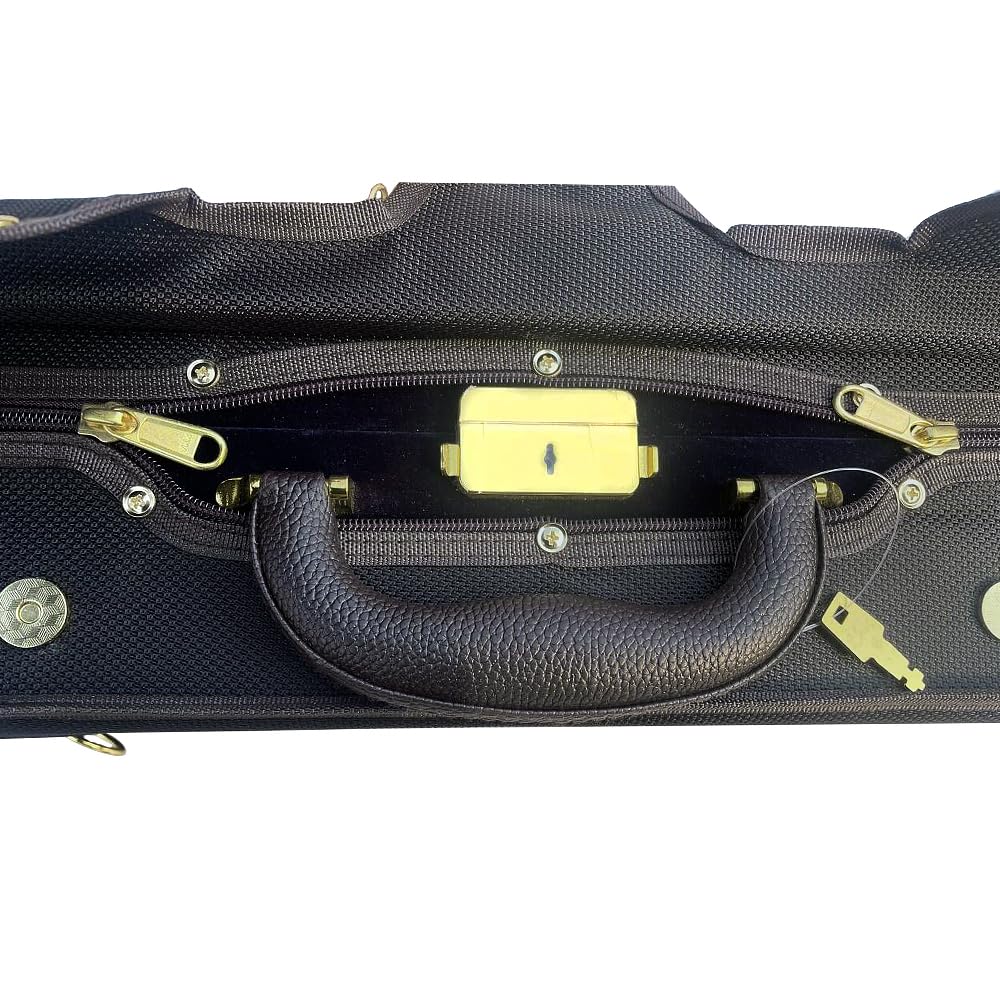 Double Violin Case Wooden Nylon Oxford Silk Interior Y212