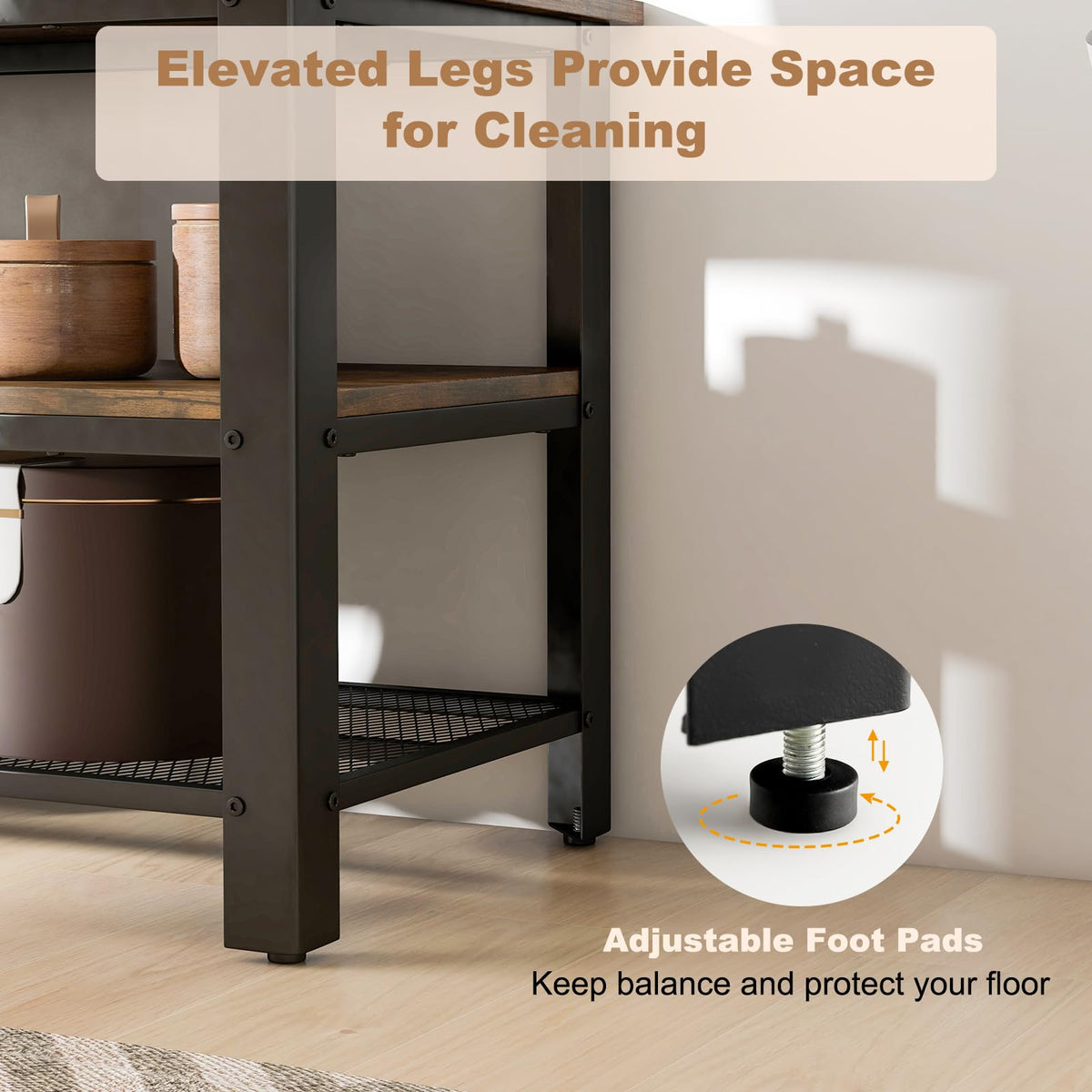Small 3-Tier TV Stand with Power Outlets and USB Ports A107337
