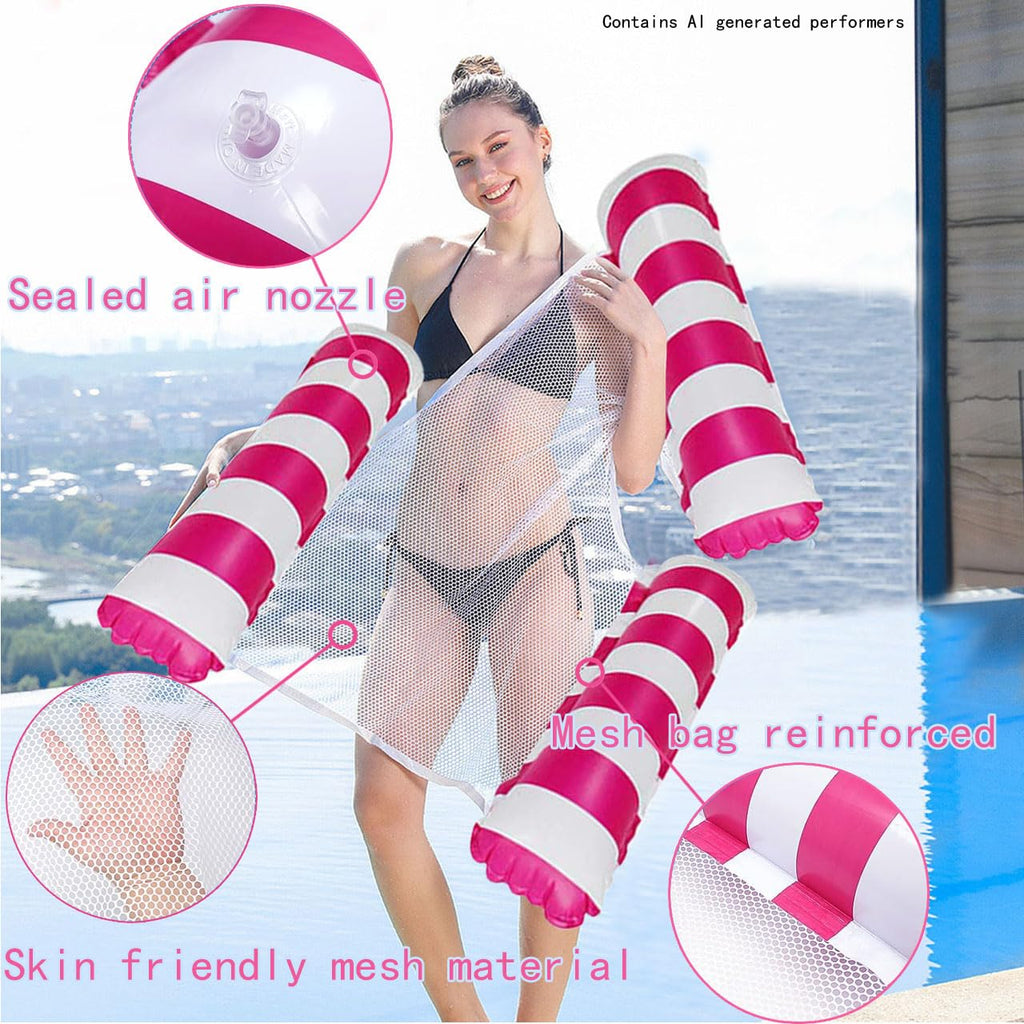 2 Pack Inflatable Pool Floats Chair Bed Hammock T7639