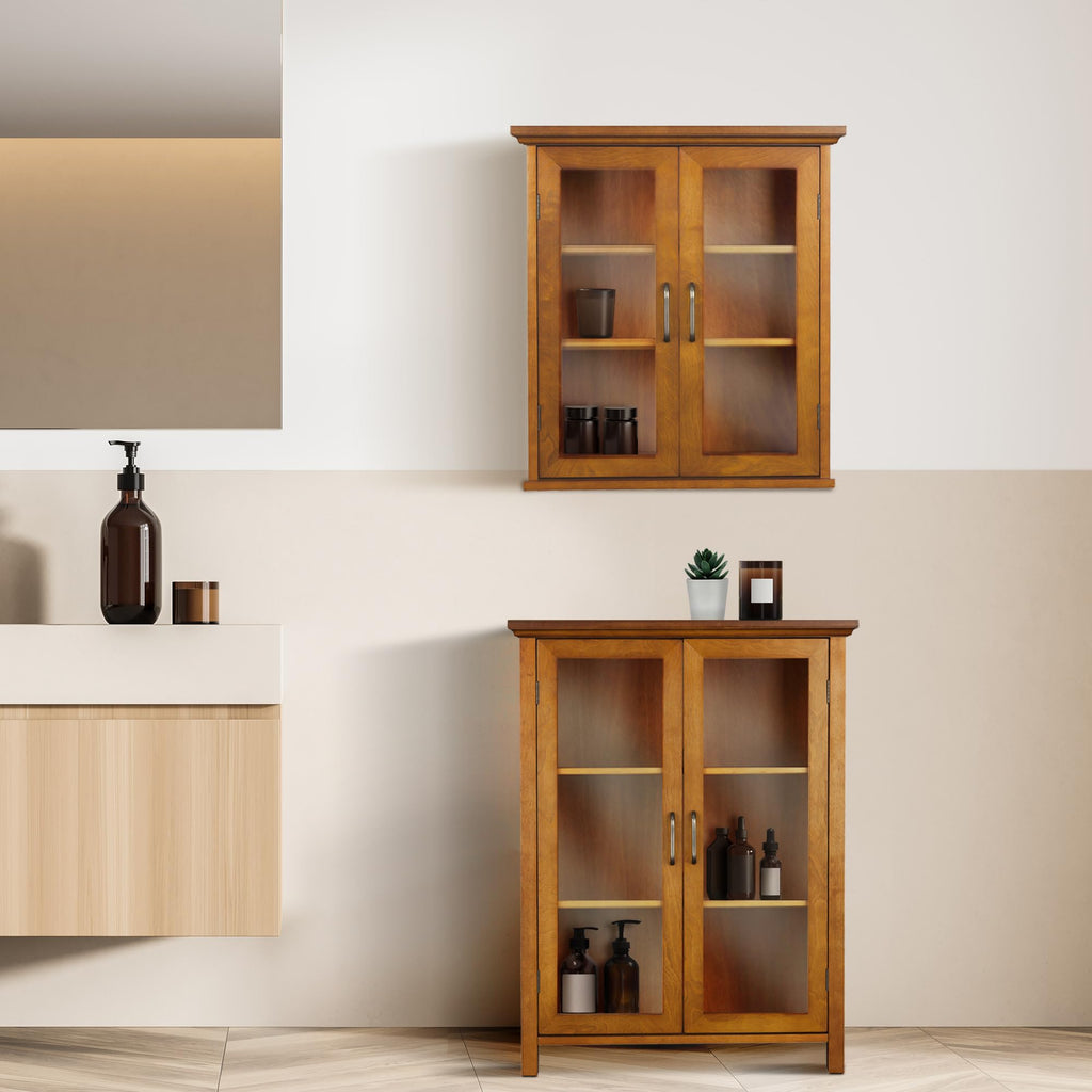 Wooden Over The Toilet Bathroom Medicine Cabinet with 2 Adjustable Shelves I553589