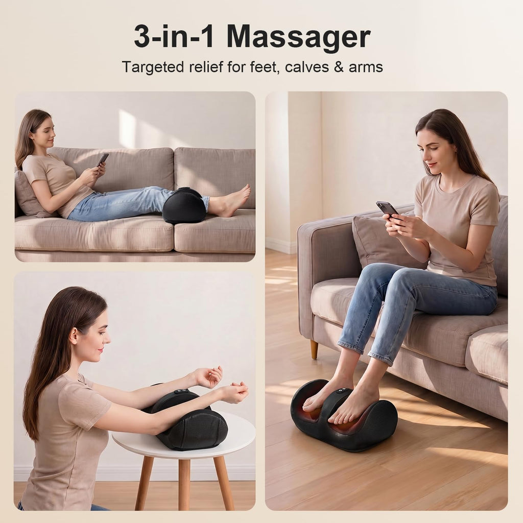 Cordless Shiatsu Foot and Calf Massager with Heat H6504