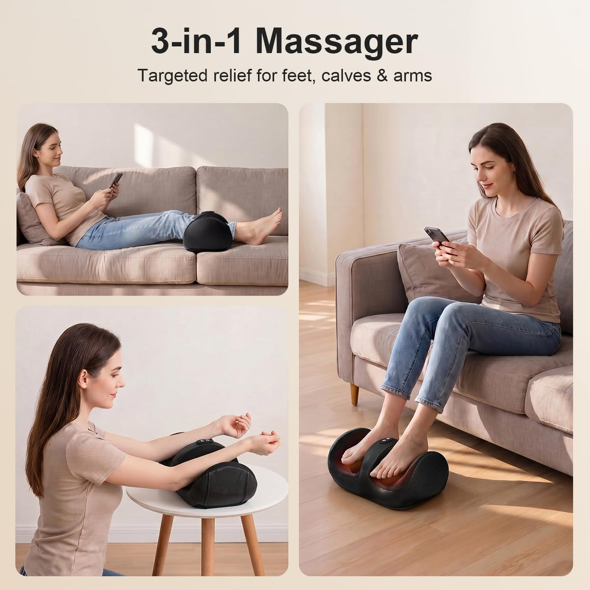 Cordless Shiatsu Foot and Calf Massager with Heat H6504