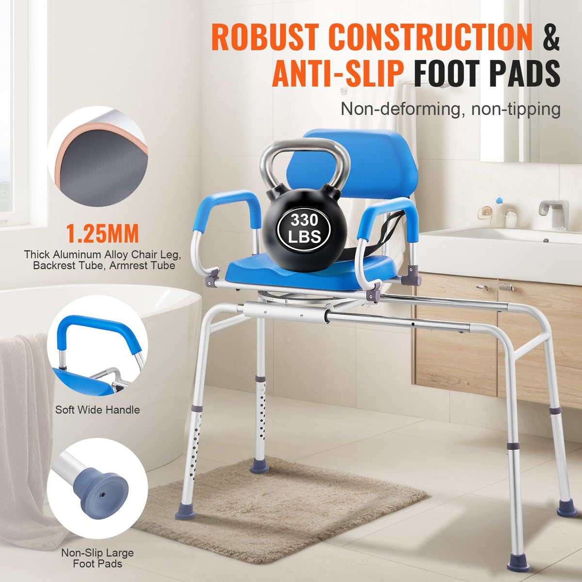 Sliding Tub Transfer Bench with 360 Degree Swivel Seat I432235