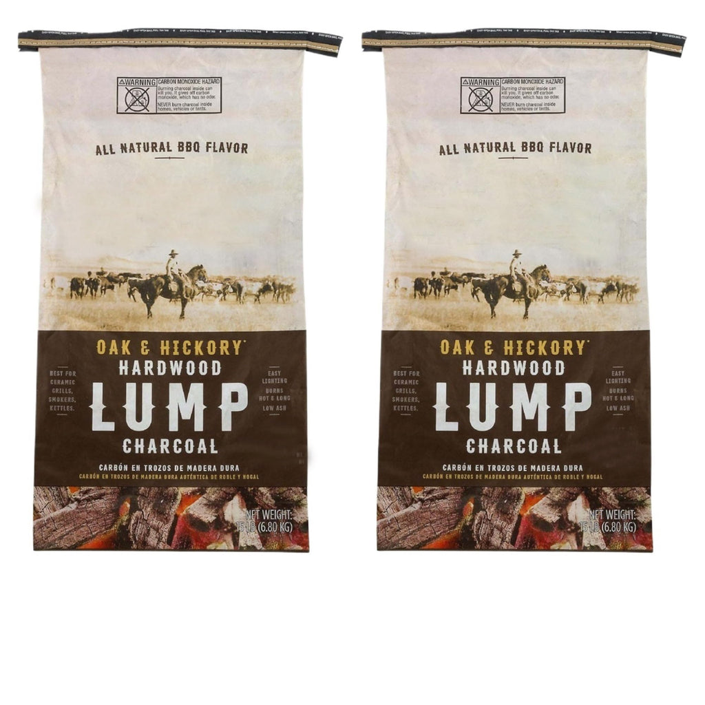 Oak & Hickory Hardwood Lump Charcoal 2 Pack 15 Lbs R397482