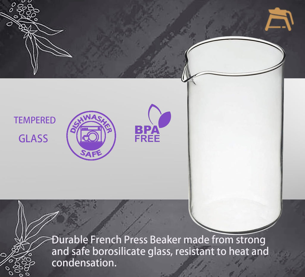34 oz Borosilicate Glass French Press Replacement Beaker L89912