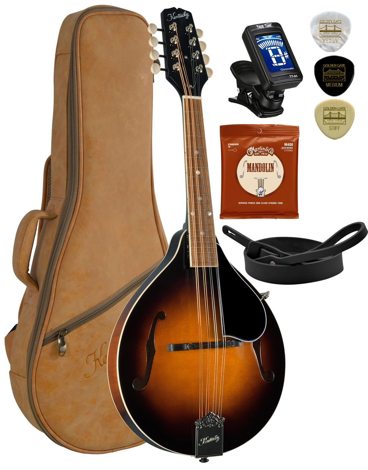 All-Solid A-Model Mandolin with Bag, Tuner, Picks, Strap, Strings J591110