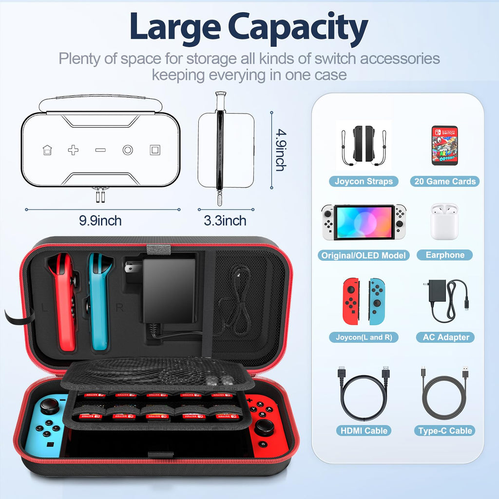 Switch OLED Carrying Case with 20 Games H534908