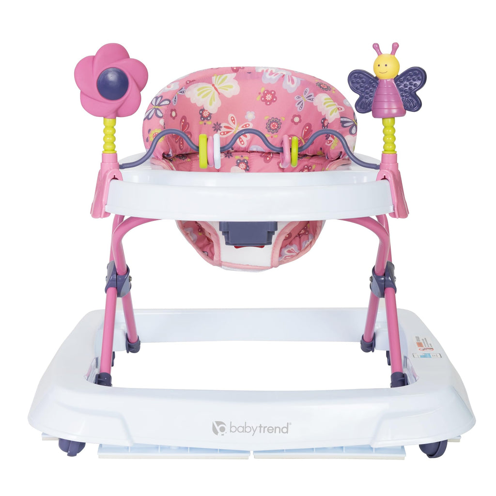 Activity Walker with Toy Bar, Front Wheels, Tray, Adjustable Height and Fold Frame Q735684