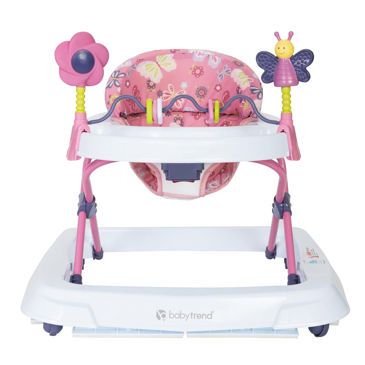 Activity Walker with Toy Bar, Front Wheels, Tray, Adjustable Height and Fold Frame Q735684